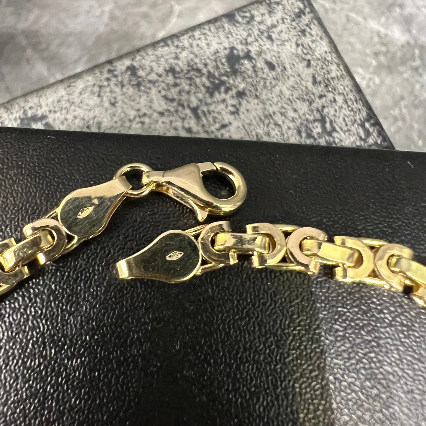 14 karaat gouden armband massief platte koningsschakel
