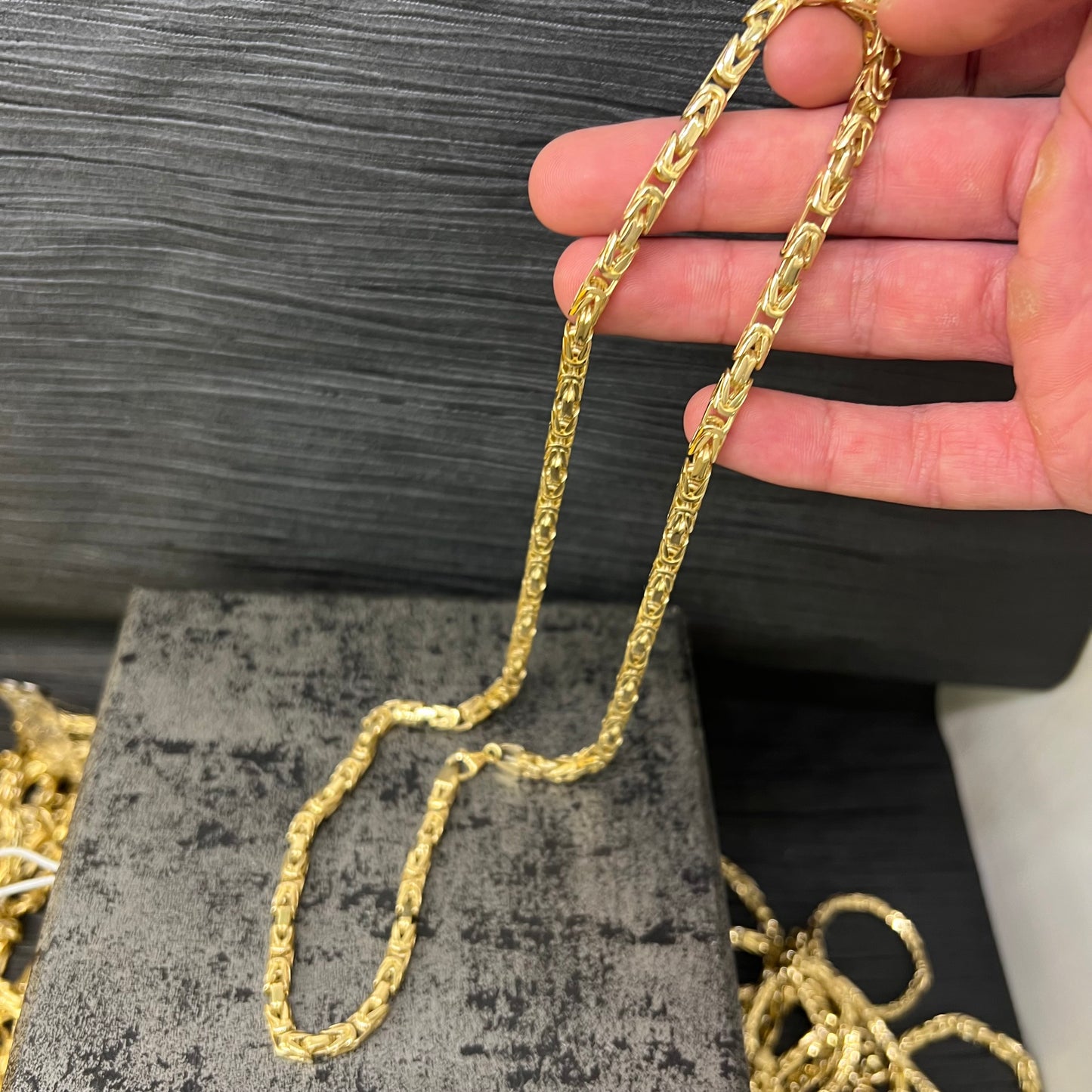 14 karaat gouden koningsketting massief 4,80 mm 60 cm