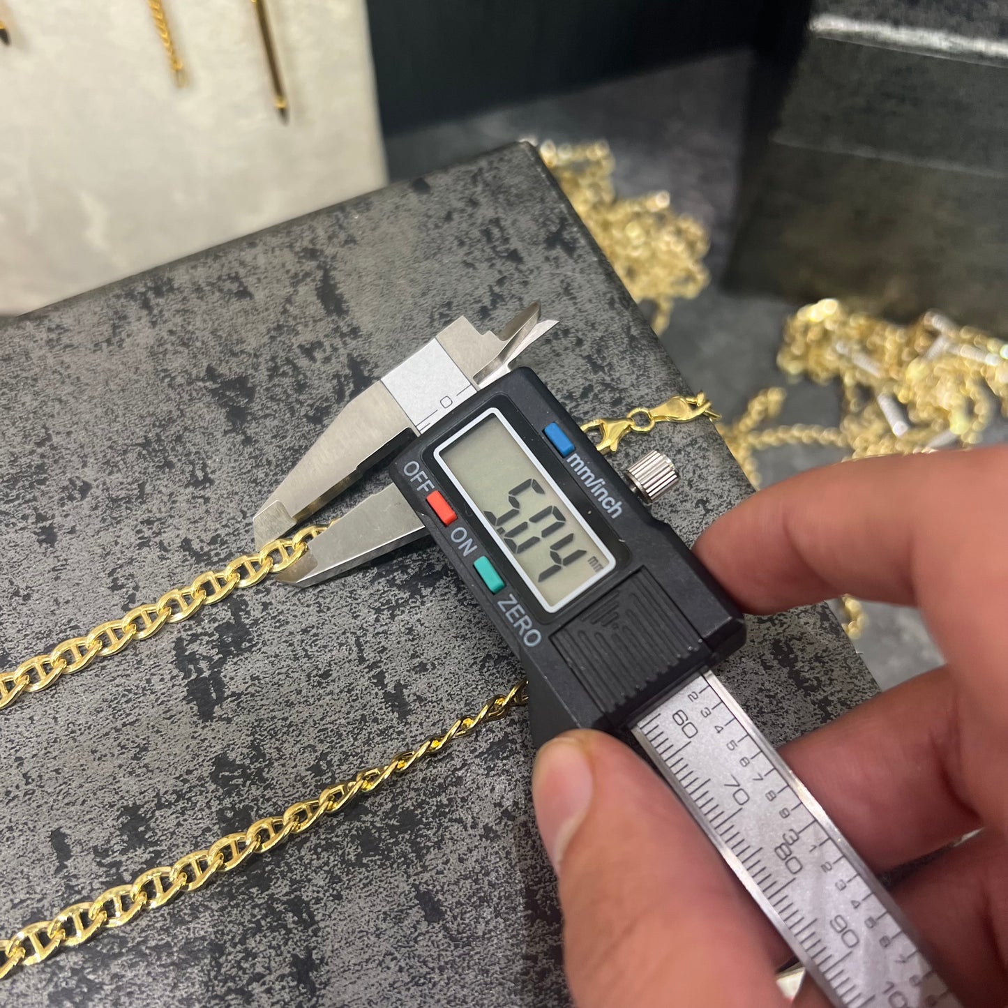 14 karaat gouden ketting prachtig schakel 55 cm 5 mm