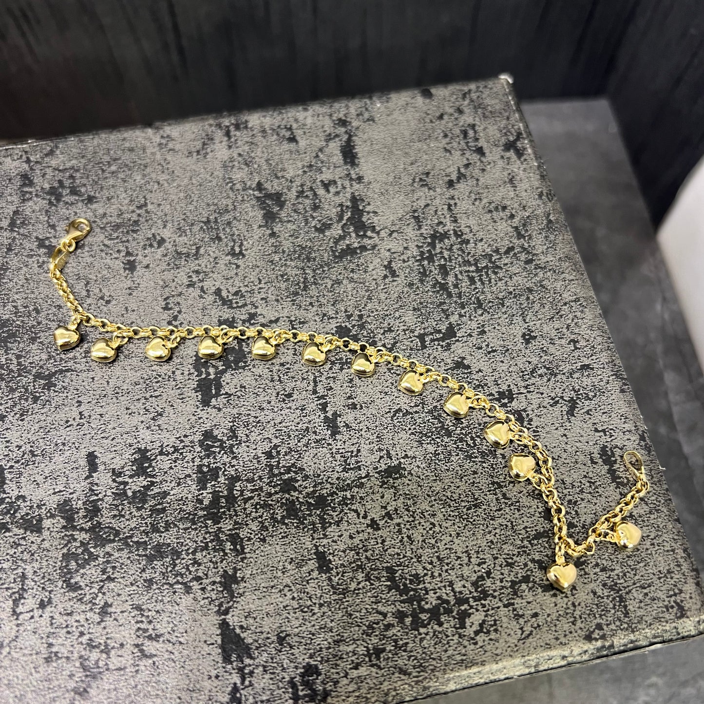 14 karaats gouden armband prachtig hart model 19 cm