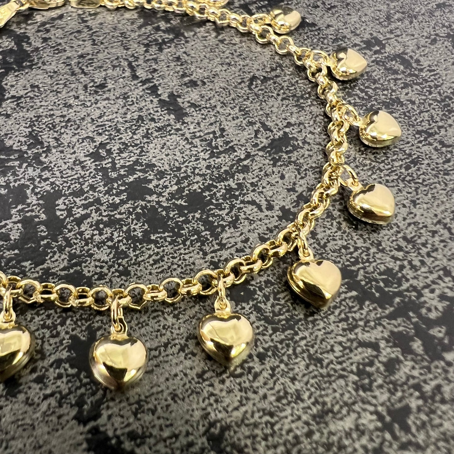 14 karaats gouden armband prachtig hart model 19 cm
