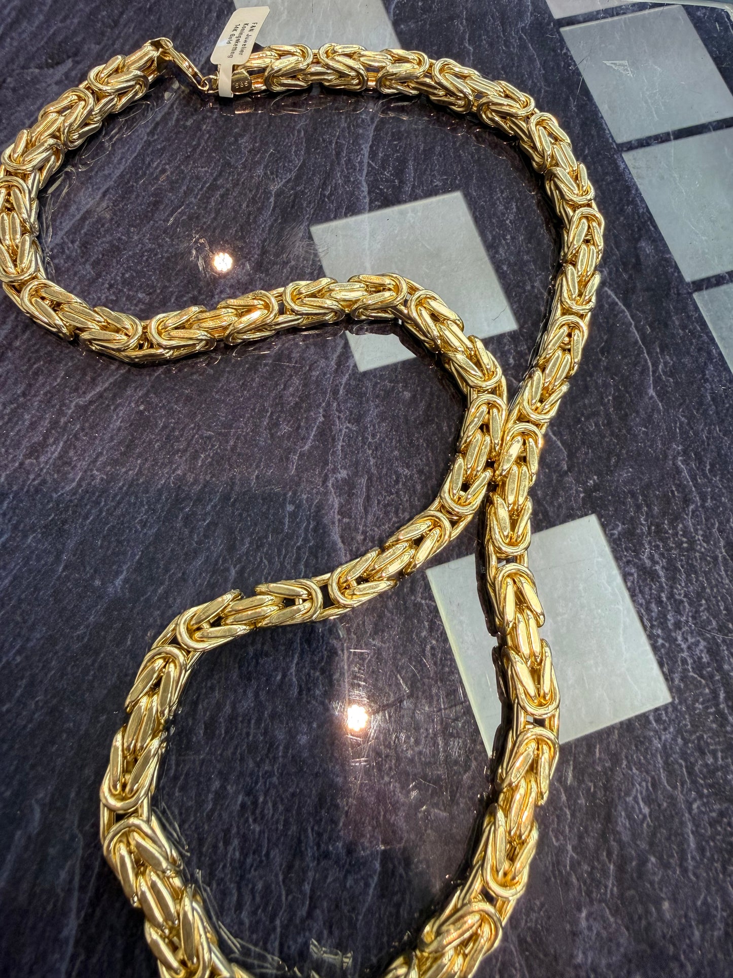 Prachtige brede koningsketting met unieke panter hanger