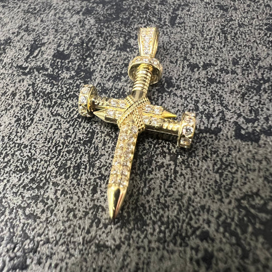Gouden kruis kettinghanger spijker model 14 karaat