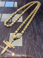 Prachtige 14 karaats gouden Magnum ketting met uniek kruis
