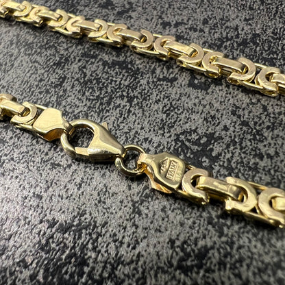 14 karaat gouden ketting platte koningsketting schakel massief