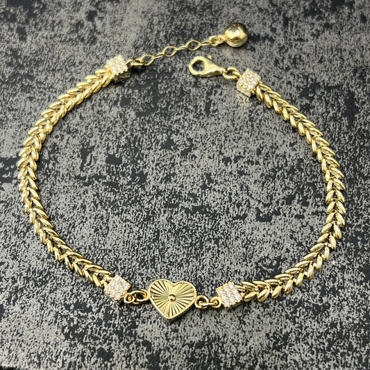 14 karaat gouden armband, hart model