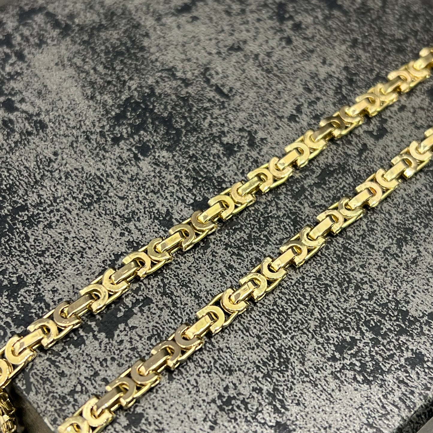 14 karaat gouden ketting platte koningsketting schakel massief