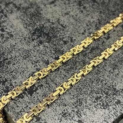 14 karaat gouden ketting platte koningsketting schakel massief