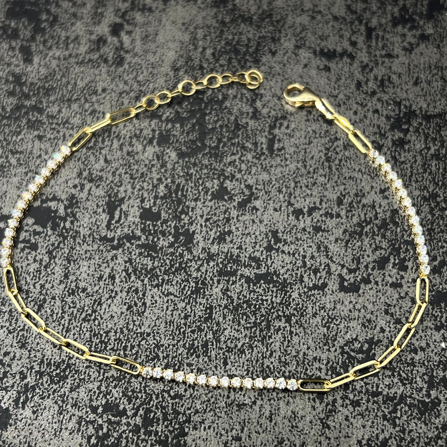 Gouden tennisarmband prachtig model