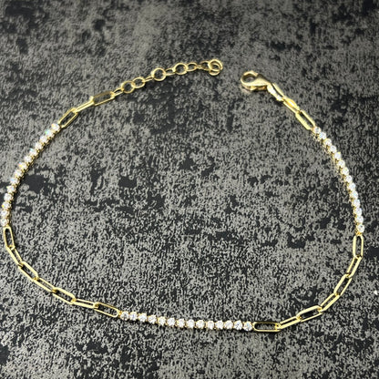 Gouden tennisarmband prachtig model