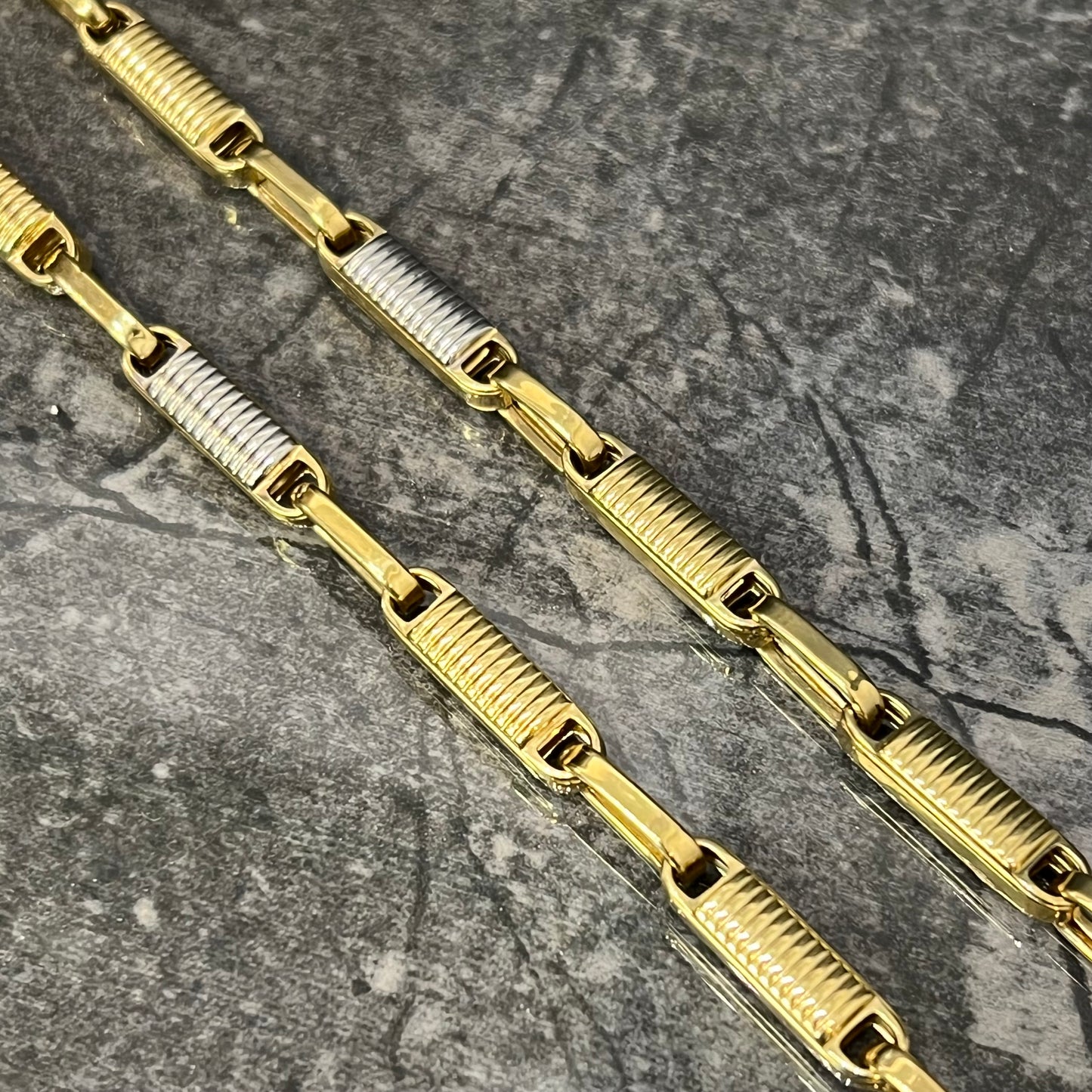 14 karaat gouden ketting prachtige schakel 65 cm