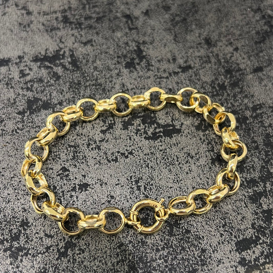 Prachtige armband jasseron schakel 14 karaat goud