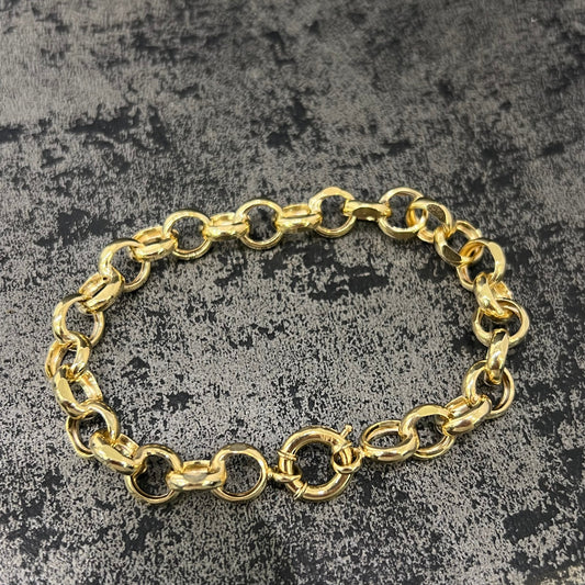 Prachtige armband jasseron schakel, 14 karaat goud