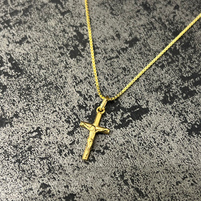 14 karaat gouden ketting met kruis