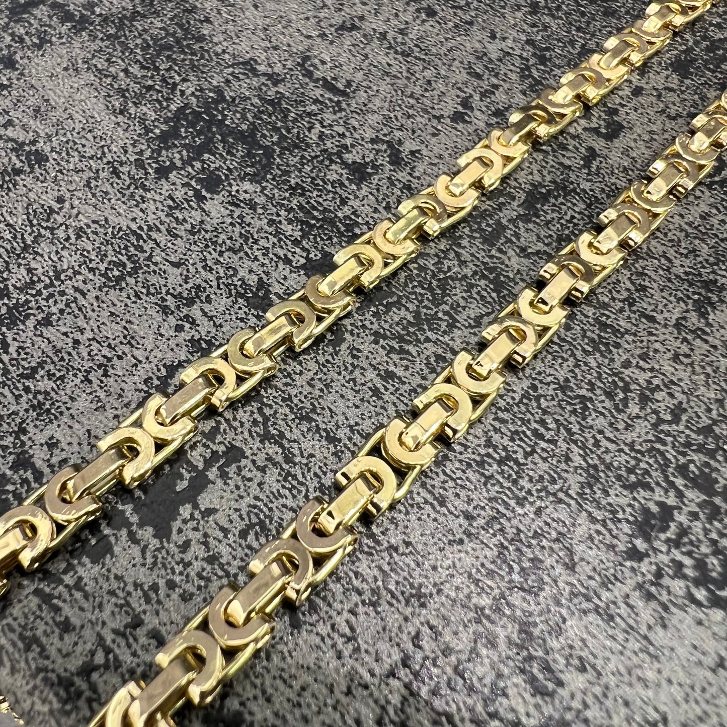 14 karaat gouden ketting platte koningsketting schakel massief