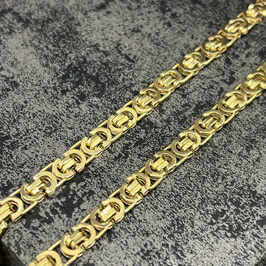 14 karaat gouden platte koningsketting