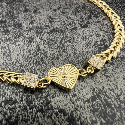 14 karaat gouden armband hart model