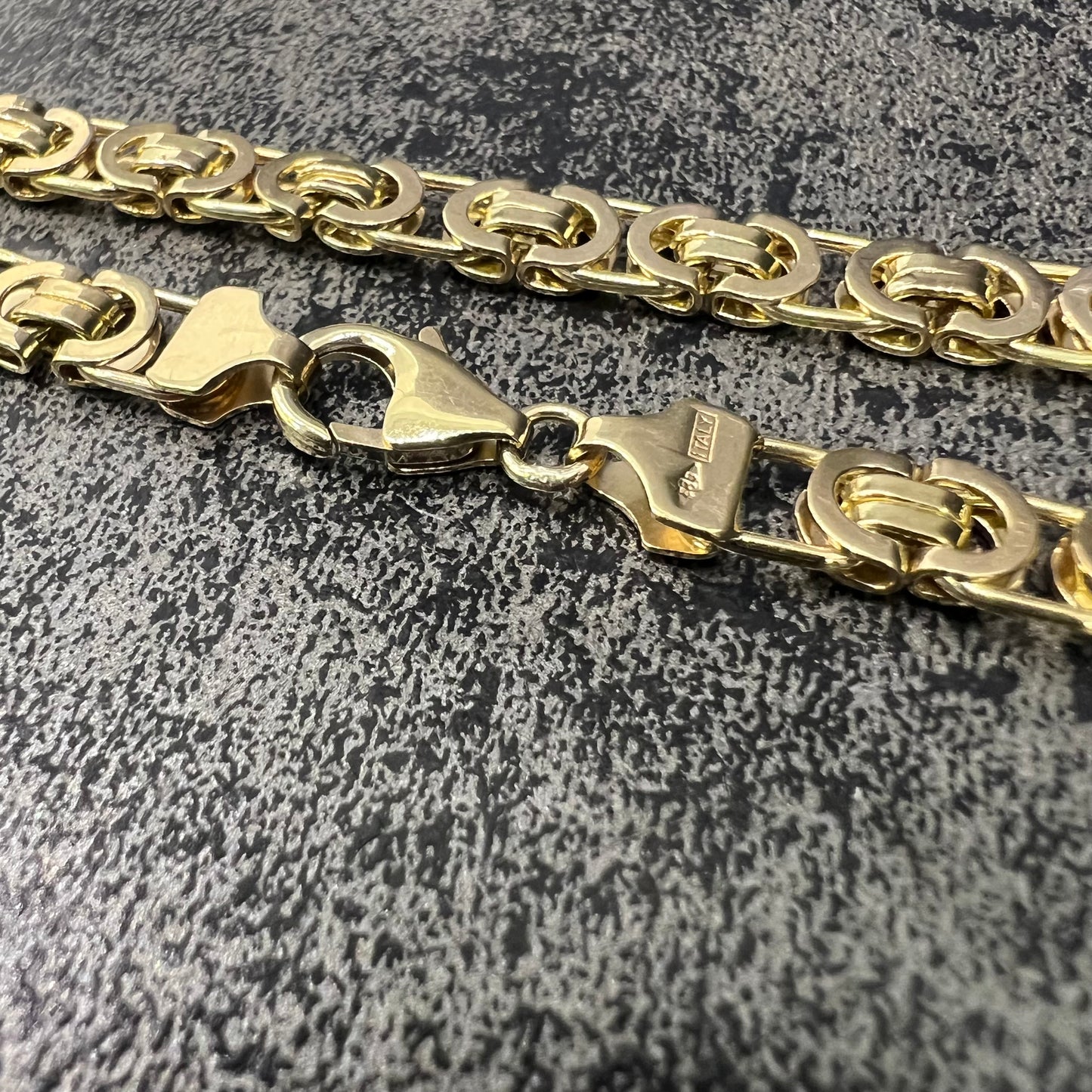 14 karaat gouden platte koningsketting