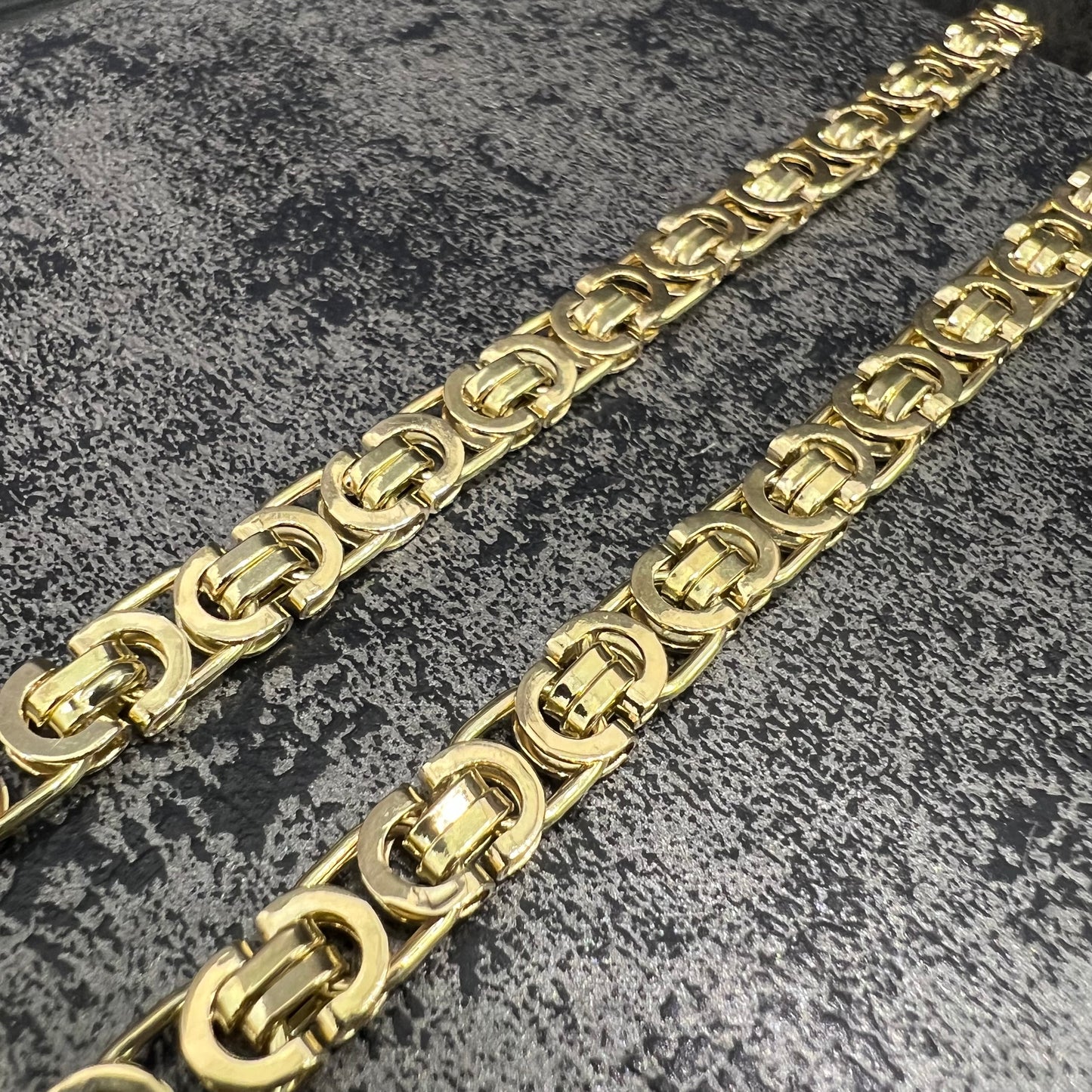 14 karaat gouden platte koningsketting
