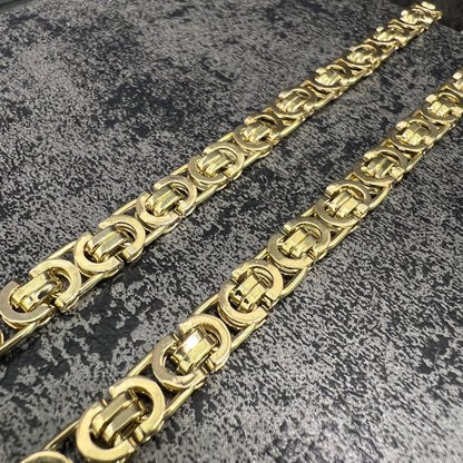 14 karaat gouden platte koningsketting