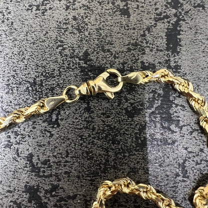 14 karaat gouden rope ketting massief schakel 3,50 mm 65 mm