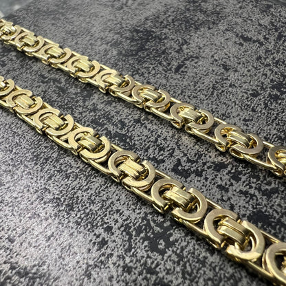 14 karaat gouden platte koningsketting