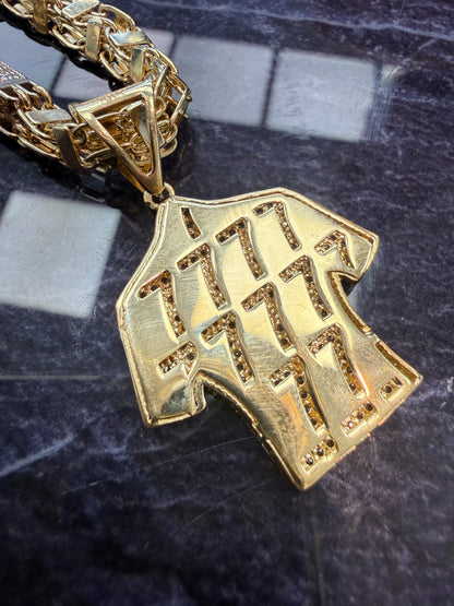 Prachtige 14 karaats gouden Magnum ketting met Ronaldo shirt 7 hanger