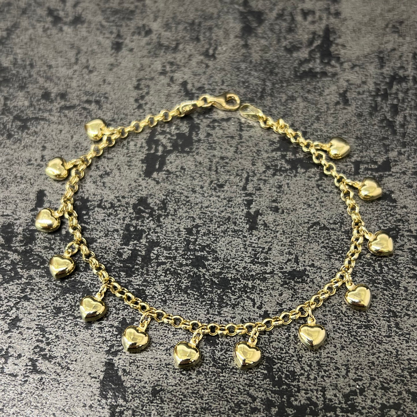 14 karaats gouden armband prachtig hart model 19 cm