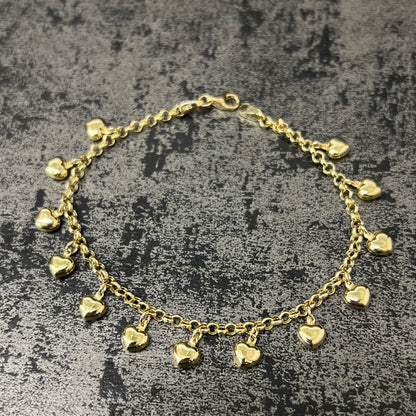 14 karaats gouden armband prachtig hart model 19 cm