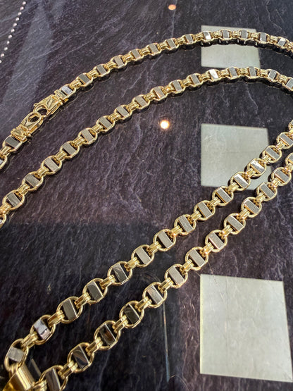14 Karaat Kingsley Ketting Geel- en Witgoud met Leeuw Hanger