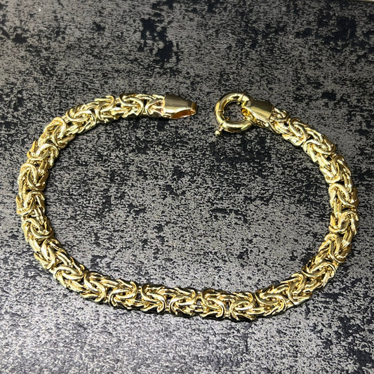 Prachtig 14 karaat gouden armband, uniek schakel