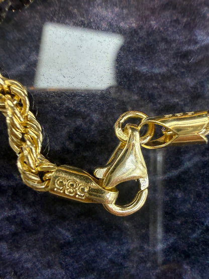 Prachtige 14 karaats gouden rope ketting met panter hanger
