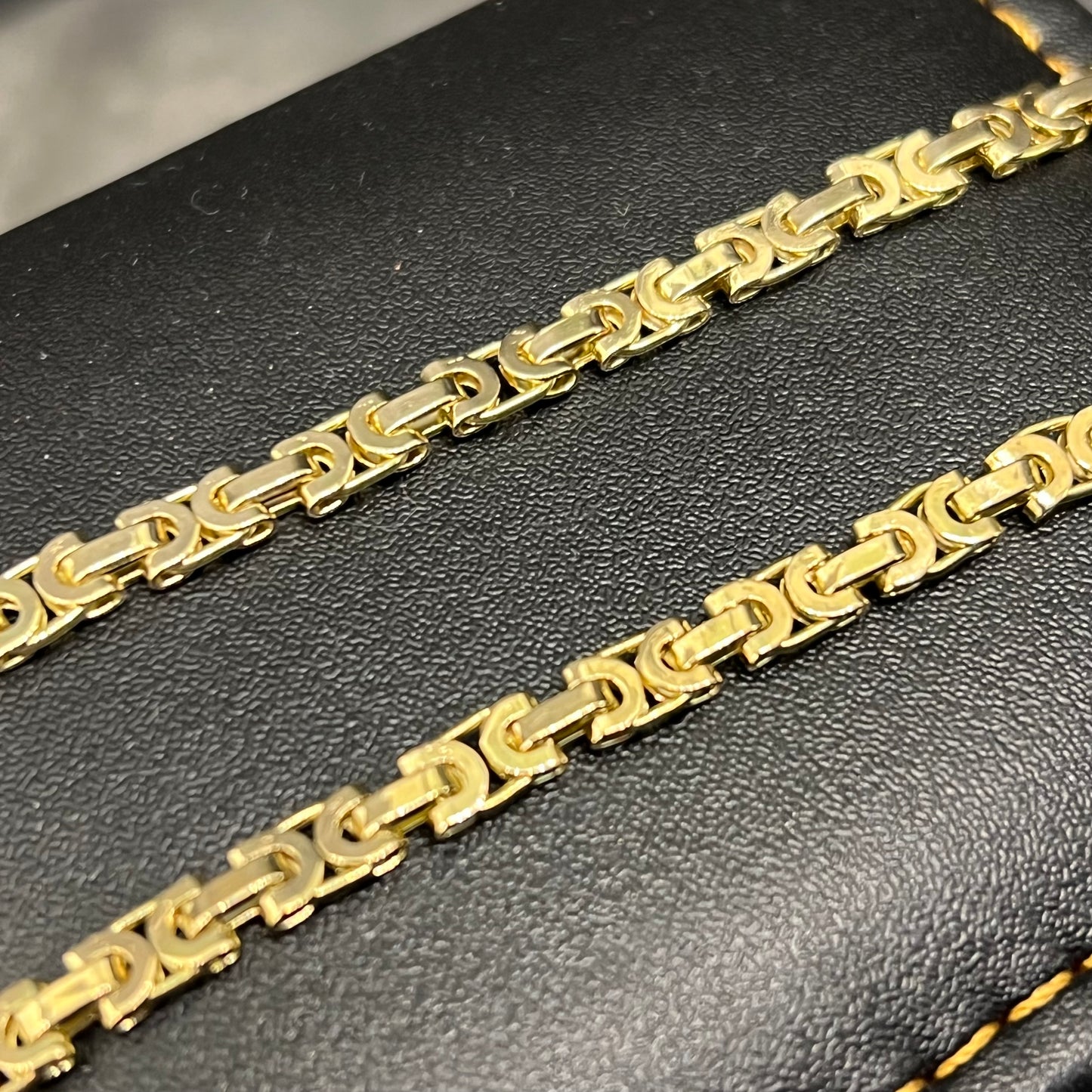 14 karaat gouden ketting platte koningsketting schakel massief