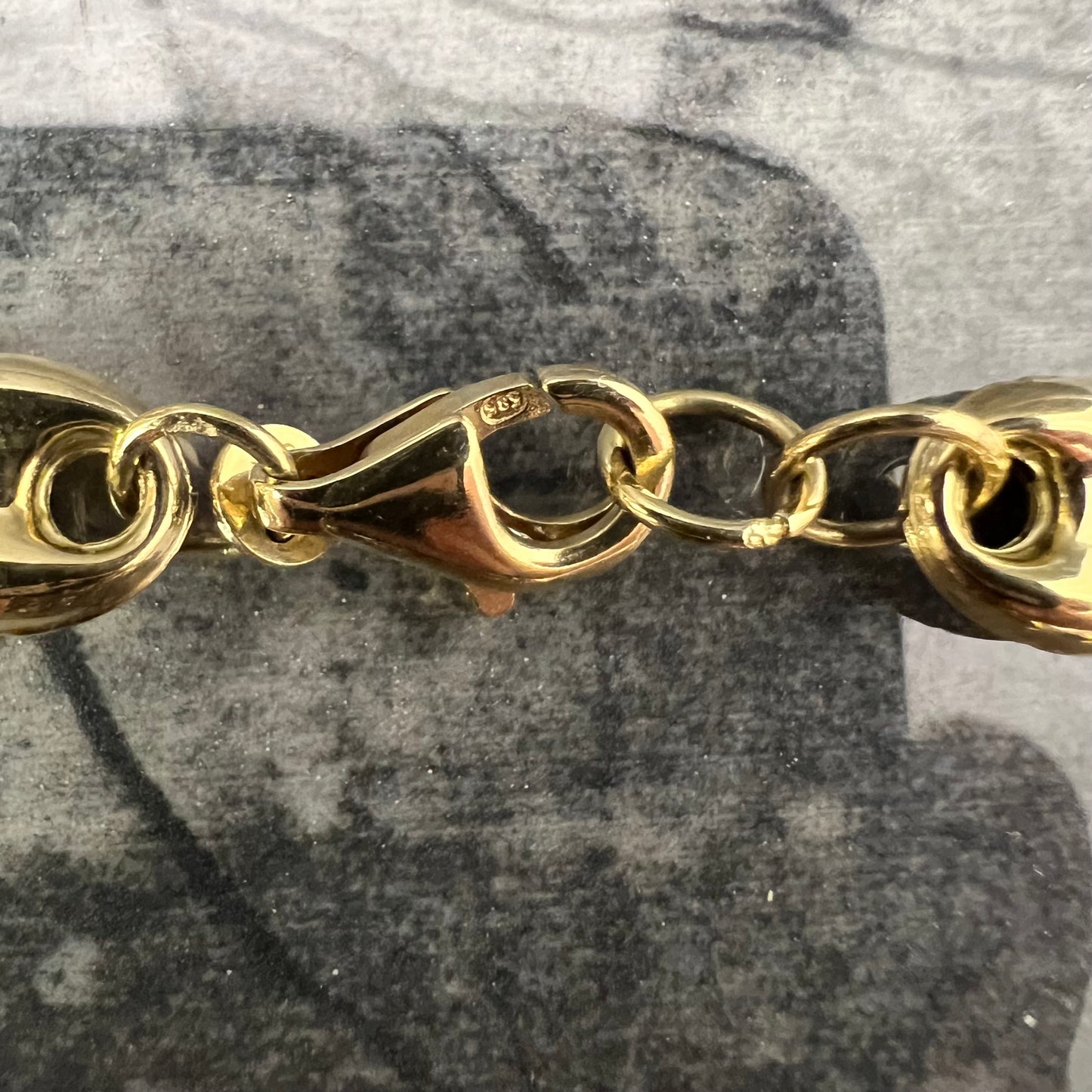 14 karaats gouden ketting koffieboon schakel 65 cm 7,5 mm