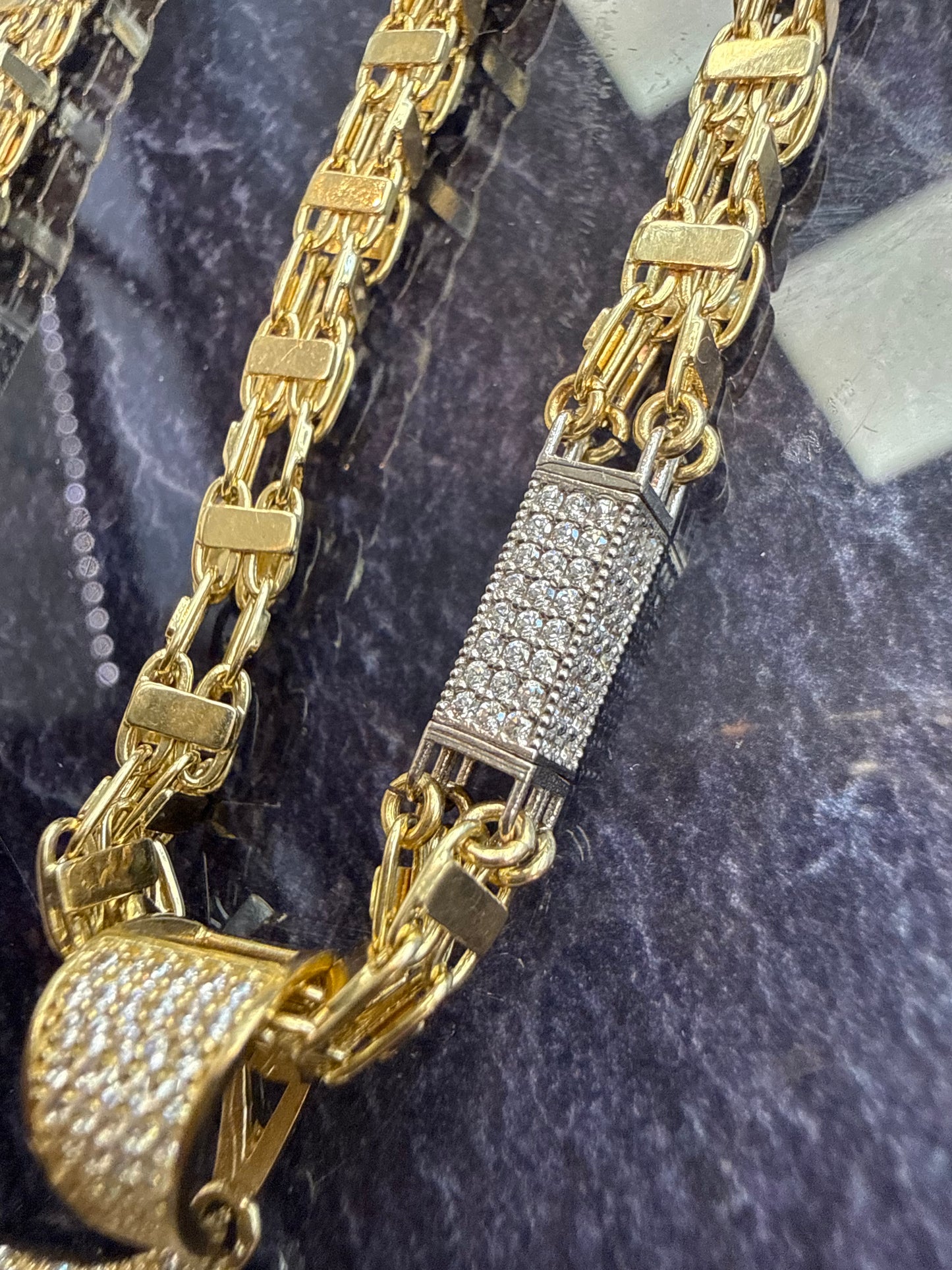 Prachtige 14 karaats gouden Magnum ketting met Ronaldo shirt 7 hanger
