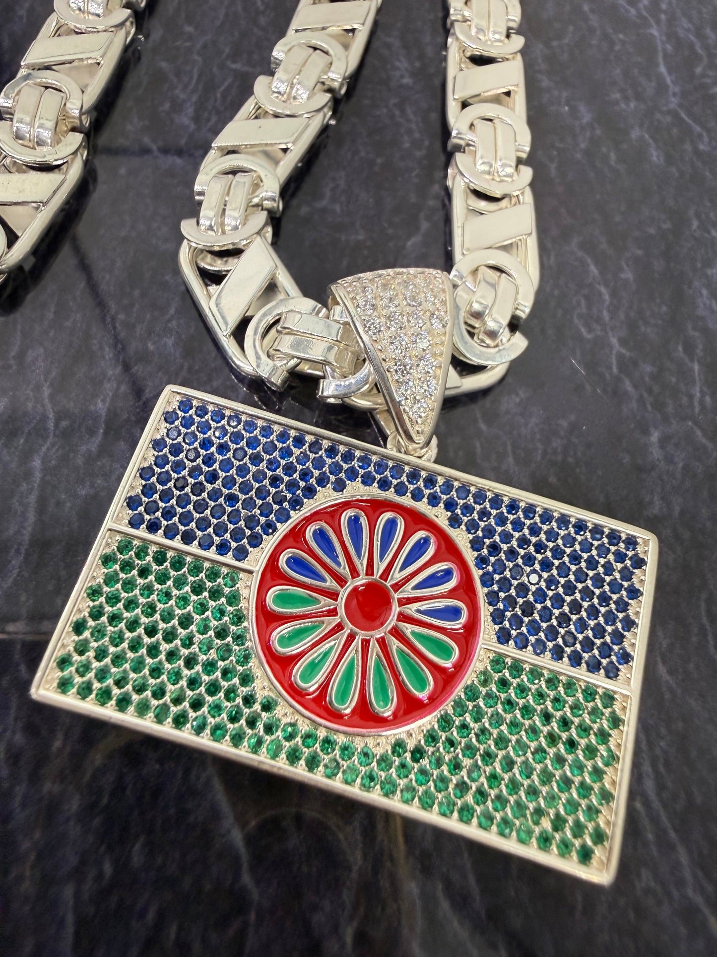 925 zilveren Valentino ketting met Sinti hanger