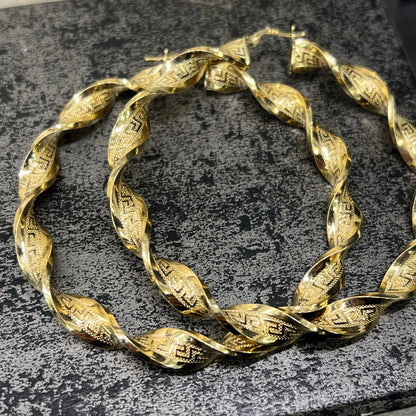 14 karaat gouden wokkels oorbellen