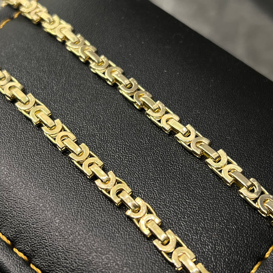 14 karaat gouden ketting platte koningsketting schakel massief