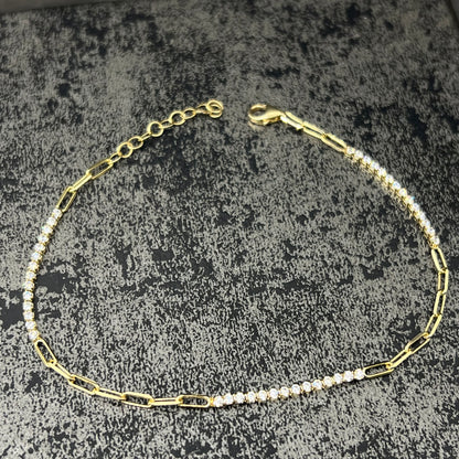 Gouden tennisarmband prachtig model