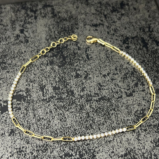 Gouden tennisarmband prachtig model