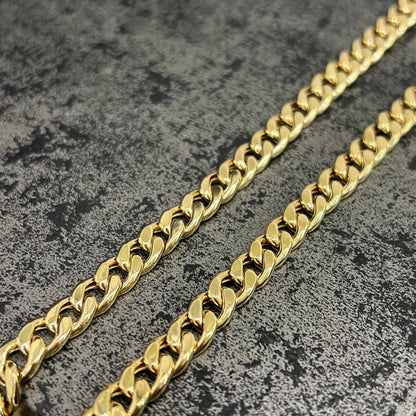 Gouden cuban link ketting 14 karaats 65 cm 7,4 mm