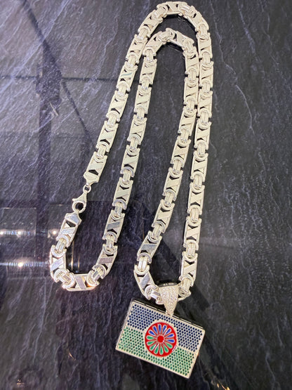 925 zilveren Valentino ketting met Sinti hanger