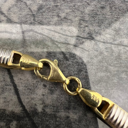 14 karaat gouden ketting prachtige schakel 65 cm
