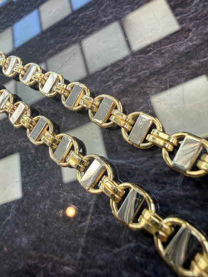 14 Karaat Kingsley Ketting Geel- en Witgoud met Leeuw Hanger