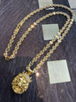 14 Karaat Kingsley Ketting Geel- en Witgoud met Leeuw Hanger