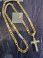 Prachtige 14 karaats gouden Valentino ketting met kruis hanger