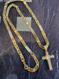 Prachtige 14 karaats gouden Valentino ketting met kruis hanger