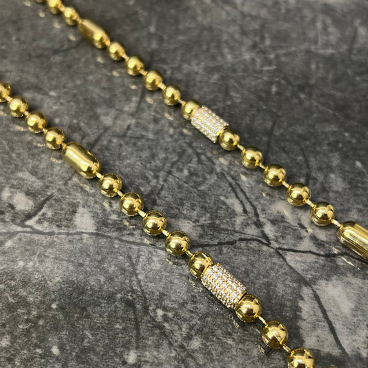 14 karaat gouden kralen ketting