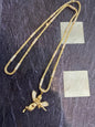 Prachtige 14 karaats gouden unieke ketting met engel hanger