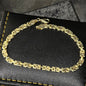14 karaat gouden armband, massief platte koningsschakel